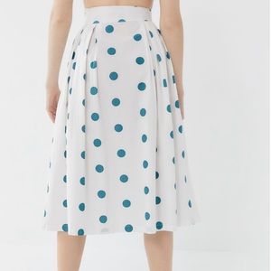Urban Outfitters Polka Dot Pleated Midi Skirt